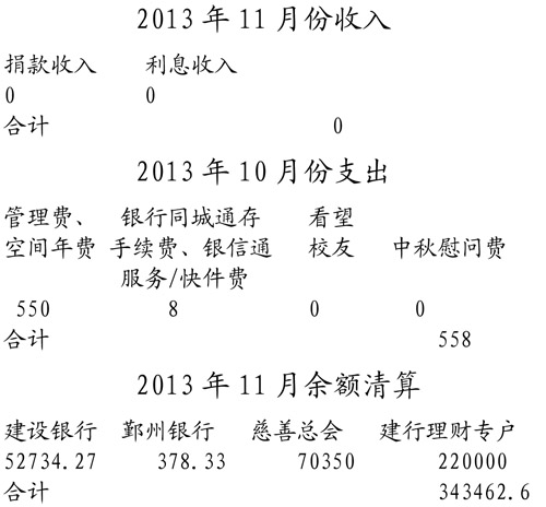 2013��11�·���֧�������嵥