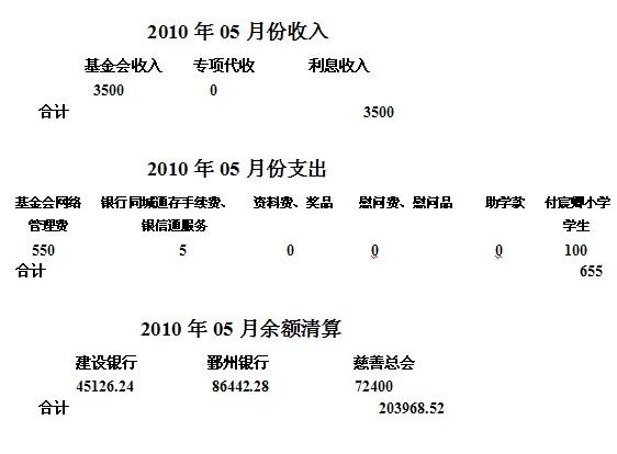 2010��5�·���֧�������嵥